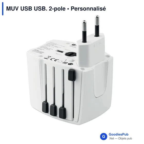 Adaptateur MUV USB personnalisable avec logo pour entreprises - Image 3
