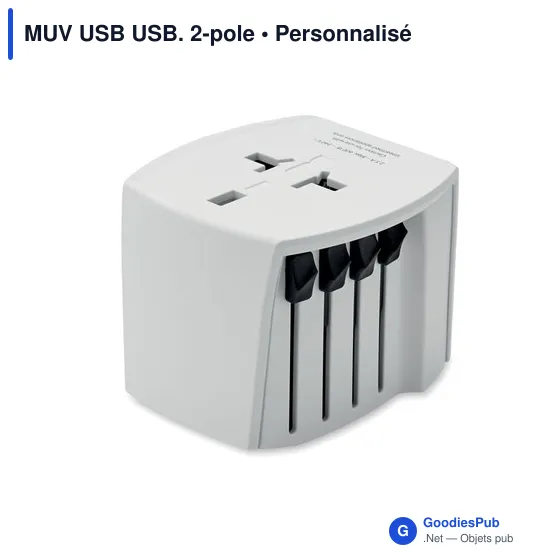 Adaptateur MUV USB personnalisable avec logo pour entreprises - Image 6