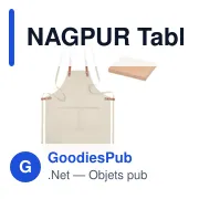 NAGPUR Tablier coton orga. 340 gr/m². - Miniature 1