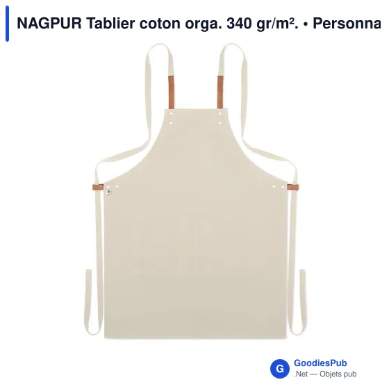NAGPUR Tablier coton orga. 340 gr/m². - Image 5