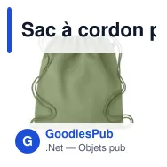 Sac à cordon personnalisable en chanvre avec logo - Miniature 1