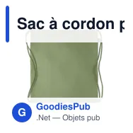 Sac à cordon personnalisable en chanvre avec logo - Miniature 2