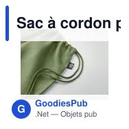 Sac à cordon personnalisable en chanvre avec logo - Miniature 3