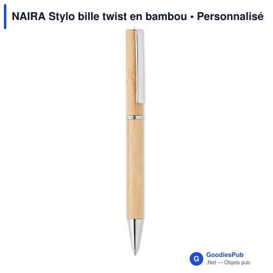 NAIRA Stylo bille twist en bambou - Image 1