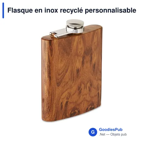 Flasque en inox recyclé personnalisable avec logo - 190 ml