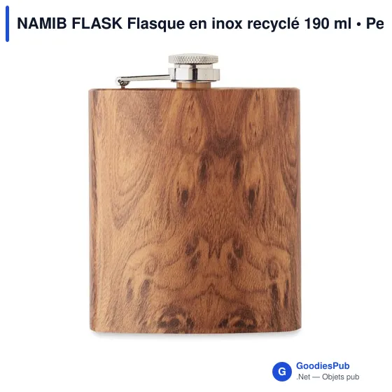 Flasque en inox recyclé personnalisable avec logo - 190 ml - Image 3