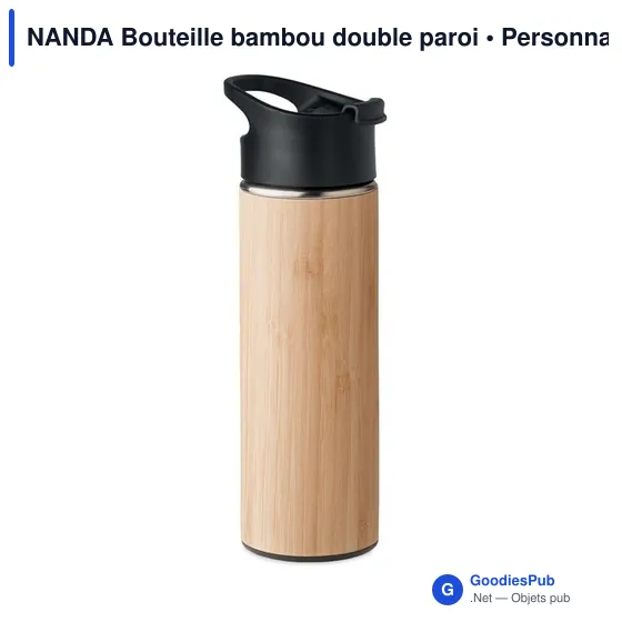NANDA Bouteille bambou double paroi - Image 1