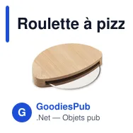 Roulette à pizza personnalisable en bambou avec logo - Miniature 1