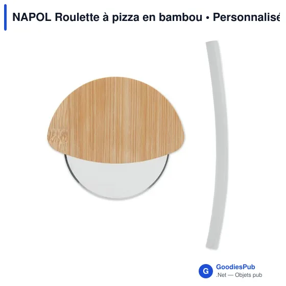 Roulette à pizza personnalisable en bambou avec logo - Image 2