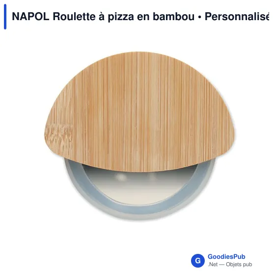Roulette à pizza personnalisable en bambou avec logo - Image 3