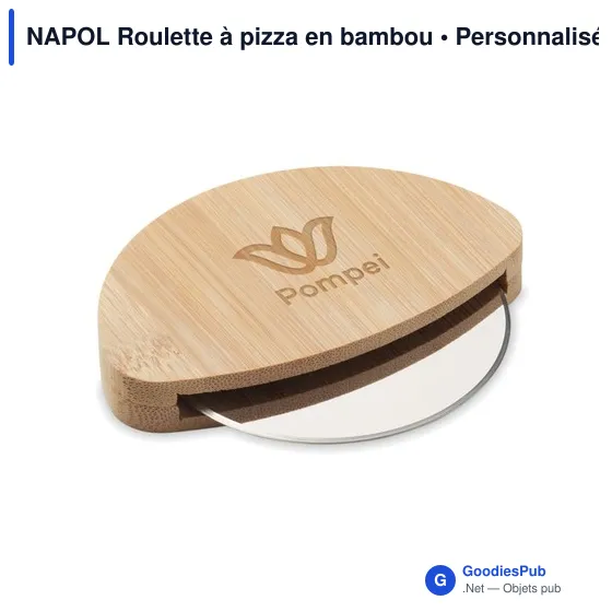 Roulette à pizza personnalisable en bambou avec logo - Image 4