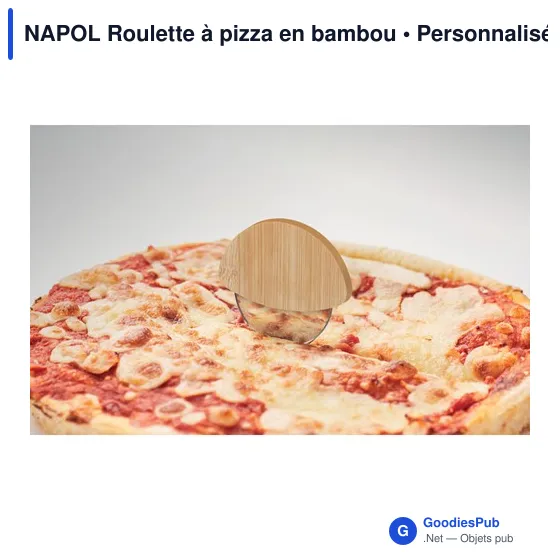 Roulette à pizza personnalisable en bambou avec logo - Image 5