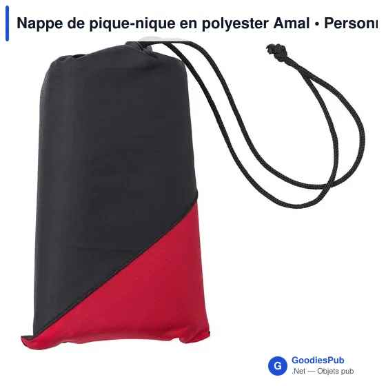 Nappe de pique-nique personnalisable en polyester Amal avec logo - Image 2