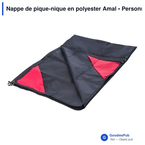 Nappe de pique-nique personnalisable en polyester Amal avec logo - Image 11