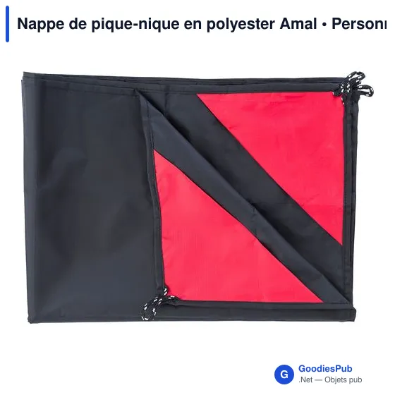Nappe de pique-nique personnalisable en polyester Amal avec logo - Image 12