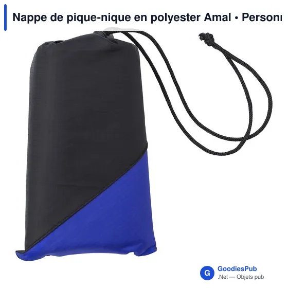 Nappe de pique-nique personnalisable en polyester Amal avec logo - Image 7