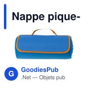 Nappe pique-nique personnalisable en polyester avec logo - Danielle - Miniature 1
