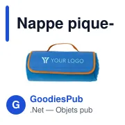 Nappe pique-nique personnalisable en polyester avec logo - Danielle - Miniature 6