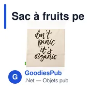 Sac à fruits personnalisable en coton organique - Natura Organic Mesh Bagavec logo - Miniature 1