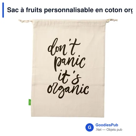 Sac à fruits personnalisable en coton organique - Natura Organic Mesh Bagavec logo