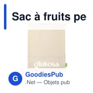 Sac à fruits personnalisable en coton organique - Natura Organic Mesh Bagavec logo - Miniature 2