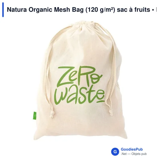 Sac à fruits personnalisable en coton organique - Natura Organic Mesh Bagavec logo - Image 11