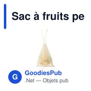 Sac à fruits personnalisable en coton organique - Natura Organic Mesh Bagavec logo - Miniature 3