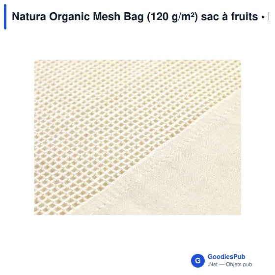 Sac à fruits personnalisable en coton organique - Natura Organic Mesh Bagavec logo - Image 4