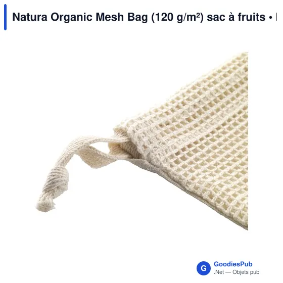Sac à fruits personnalisable en coton organique - Natura Organic Mesh Bagavec logo - Image 5