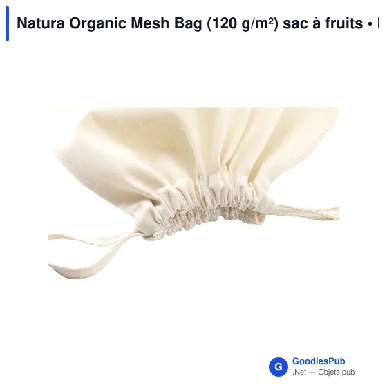 Sac à fruits personnalisable en coton organique - Natura Organic Mesh Bagavec logo - Image 6