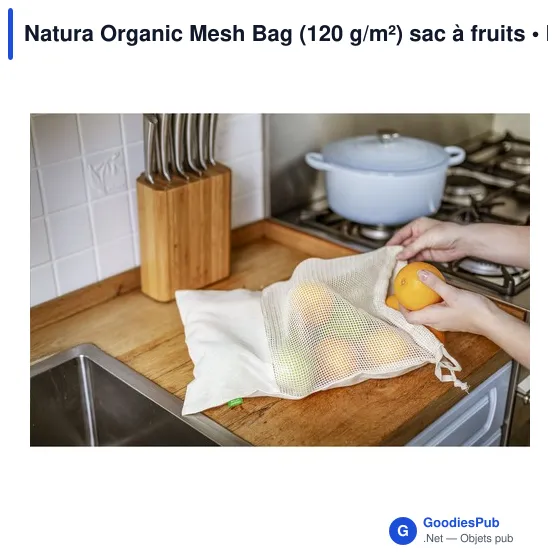 Sac à fruits personnalisable en coton organique - Natura Organic Mesh Bagavec logo - Image 9