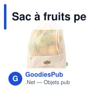 Sac à fruits personnalisable en coton organique - Natura Organic Mesh Bagavec logo - Miniature 10
