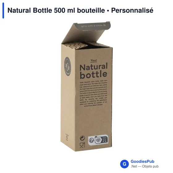 Bouteille réutilisable personnalisable Natural Bottle 500 ml avec logo - Image 5