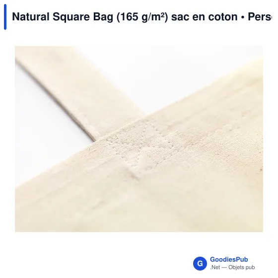 Sac shopping personnalisable en coton avec logo - Natural Square Bag - Image 1