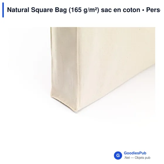 Sac shopping personnalisable en coton avec logo - Natural Square Bag - Image 2