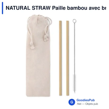 NATURAL STRAW Paille bambou avec brosse.