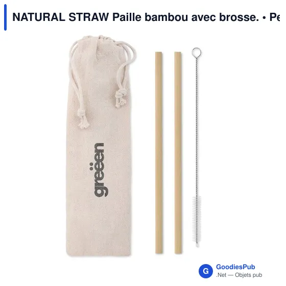 NATURAL STRAW Paille bambou avec brosse. - Image 3