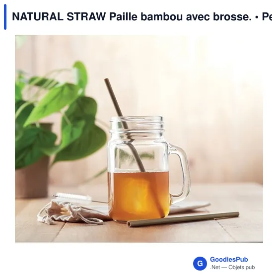NATURAL STRAW Paille bambou avec brosse. - Image 4