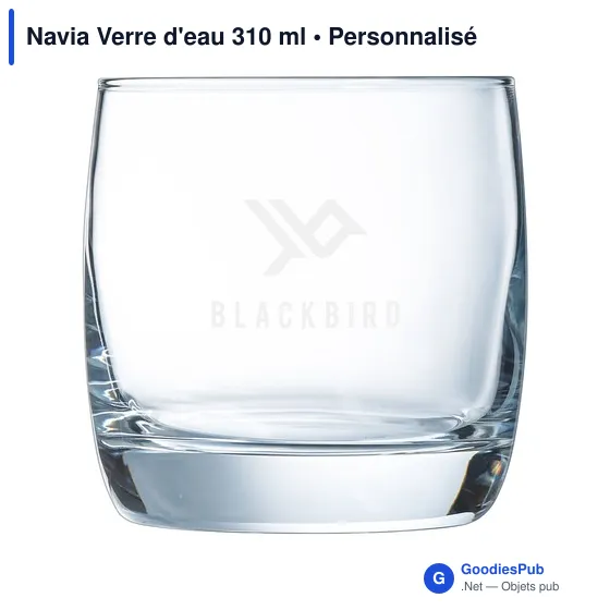 Verre à eau personnalisable Navia avec logo - 310 ml - Image 1
