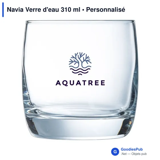 Verre à eau personnalisable Navia avec logo - 310 ml - Image 2