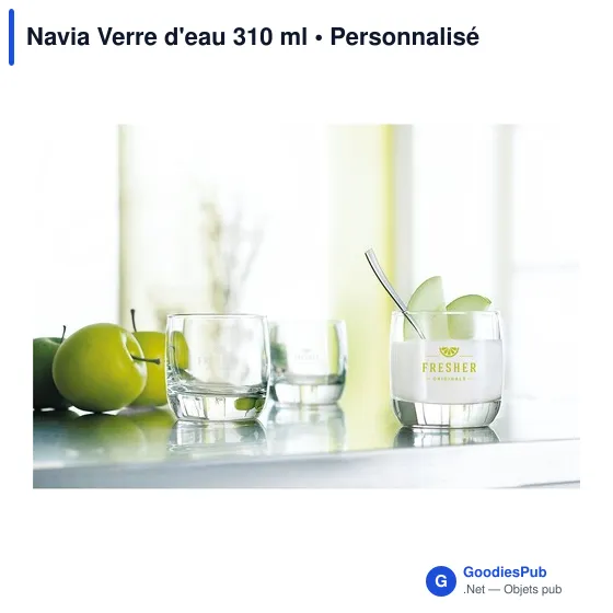 Verre à eau personnalisable Navia avec logo - 310 ml - Image 3