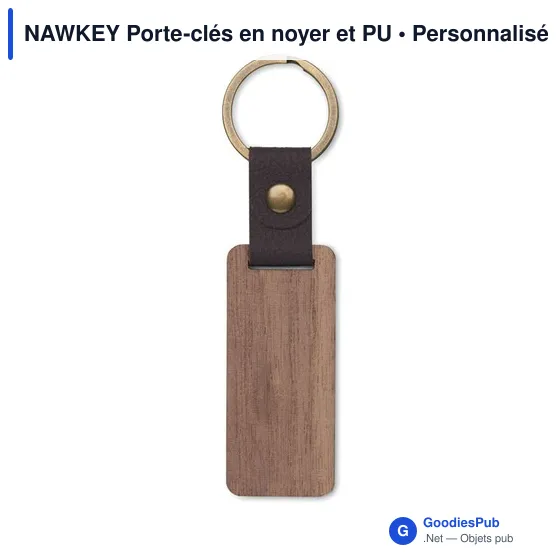 NAWKEY Porte-clés en noyer et PU - Image 2