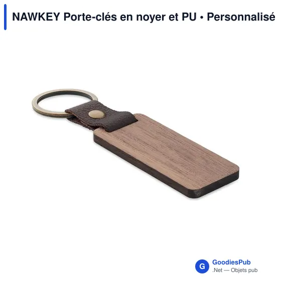 NAWKEY Porte-clés en noyer et PU - Image 3