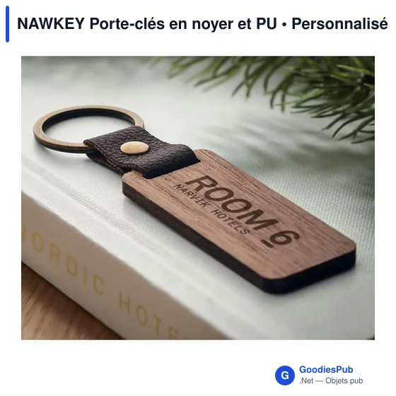 NAWKEY Porte-clés en noyer et PU - Image 4