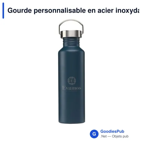 Gourde personnalisable en acier inoxydable recyclé avec logo - Nebraska RCS