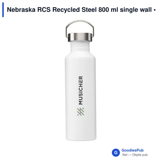 Gourde personnalisable en acier inoxydable recyclé avec logo - Nebraska RCS - Image 11