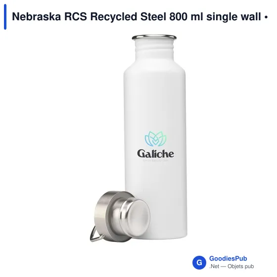Gourde personnalisable en acier inoxydable recyclé avec logo - Nebraska RCS - Image 12