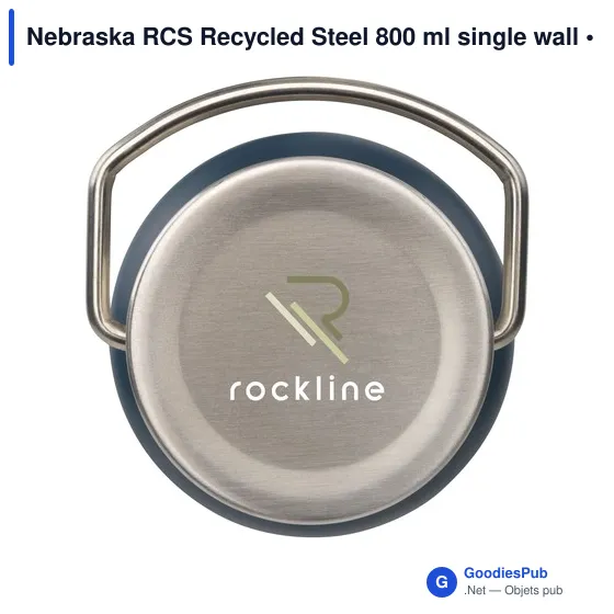 Gourde personnalisable en acier inoxydable recyclé avec logo - Nebraska RCS - Image 3