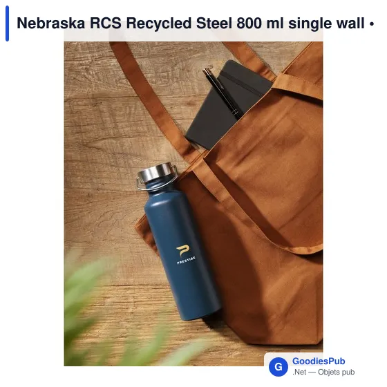 Gourde personnalisable en acier inoxydable recyclé avec logo - Nebraska RCS - Image 4