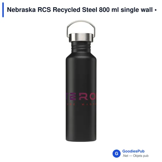 Gourde personnalisable en acier inoxydable recyclé avec logo - Nebraska RCS - Image 6